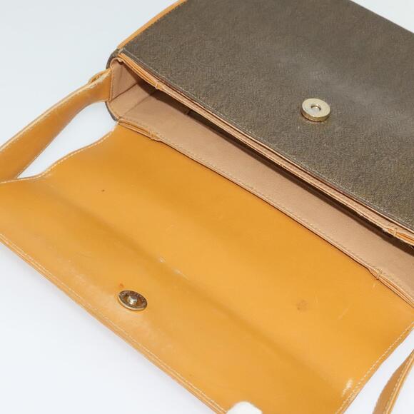 GUCCI Shoulder Bag Canvas Leather Brown Gold - Picture 15 of 16